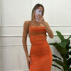 Vestido naranja cebra