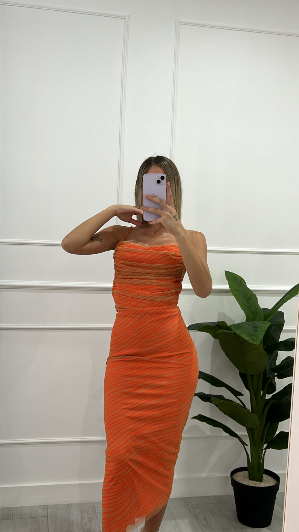 Vestido naranja cebra - Imagen 3