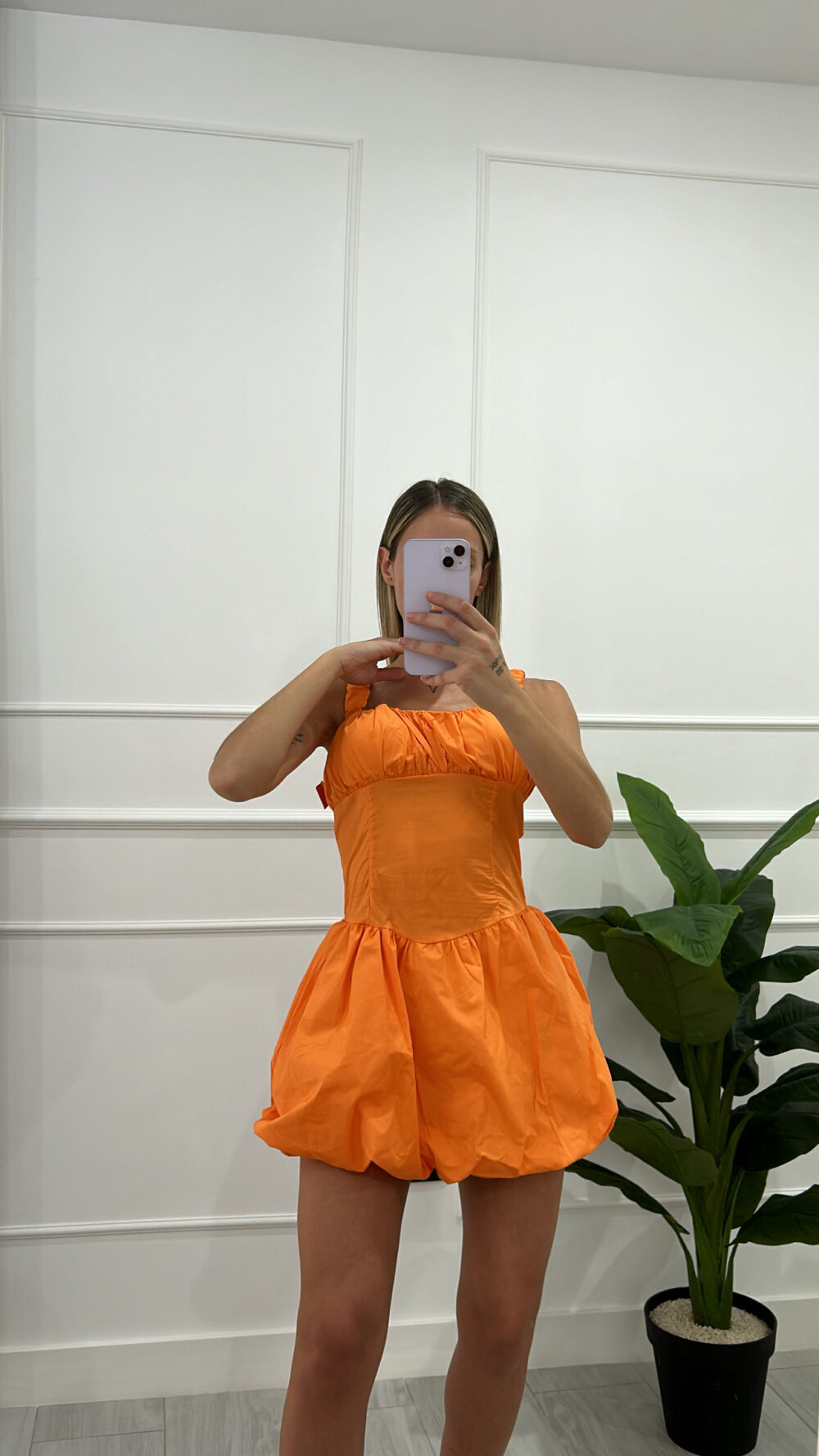 Vestido globo naranja