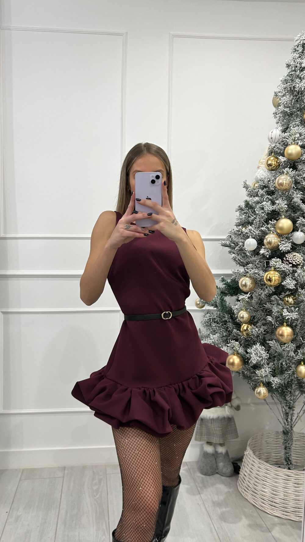 Vestido Raquel burdeos