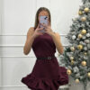 Vestido Raquel burdeos