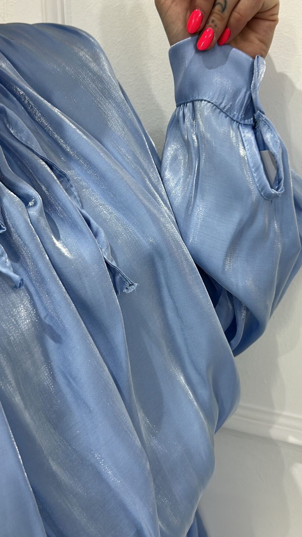 Vestido satén celeste - Imagen 2