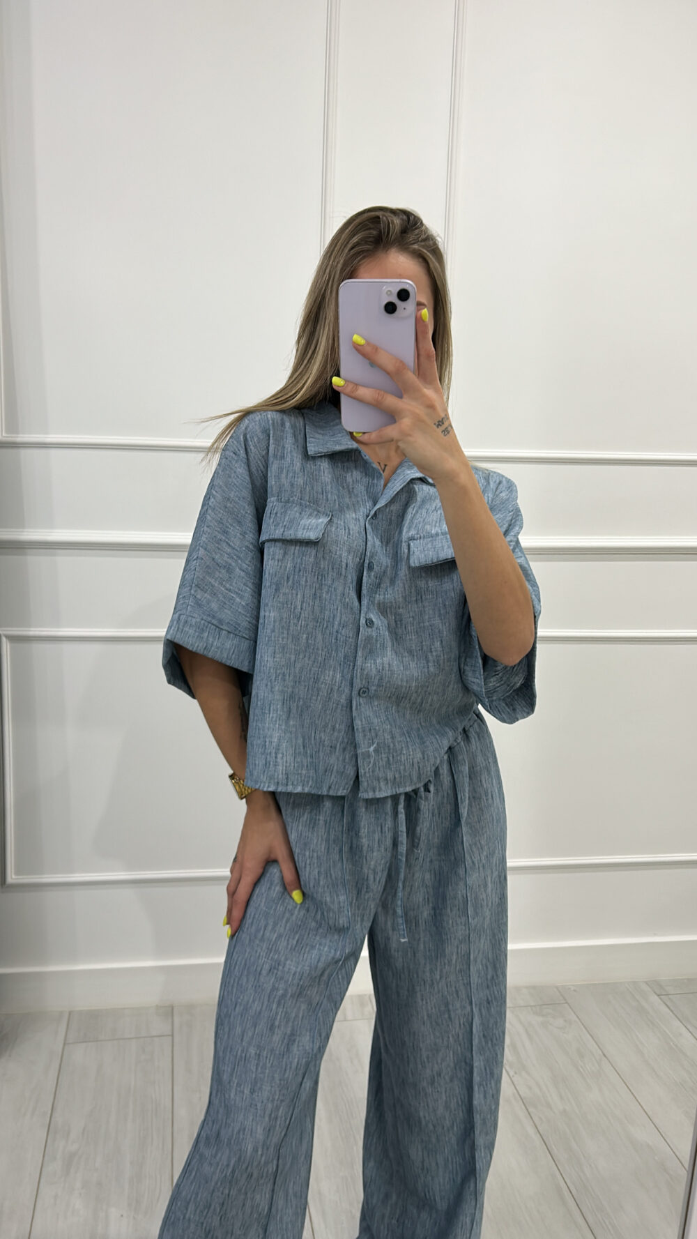 Conjunto mía celeste