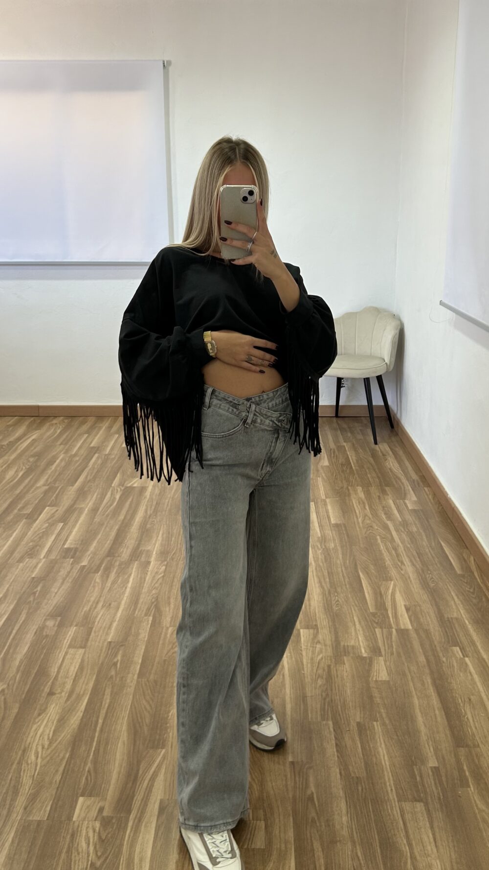 JEANS WIDE LEG GRIS CLARO - Imagen 2
