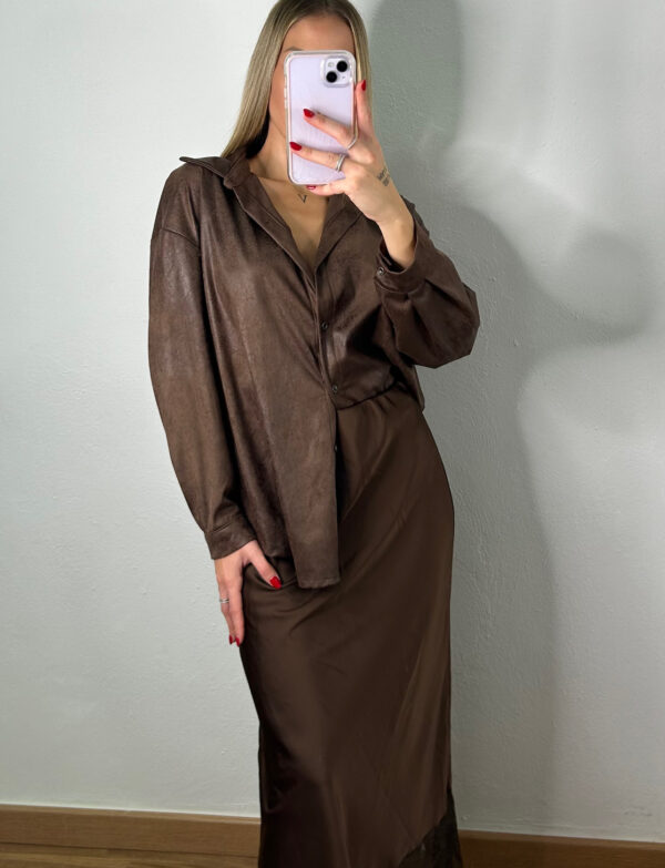 FALDA ENCAJE MARRÓN