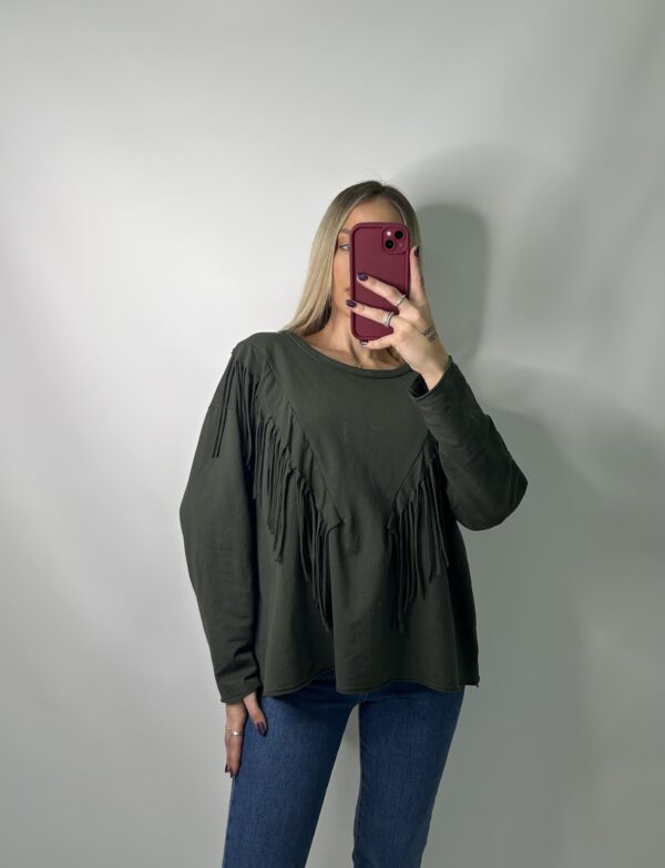 Camiseta flecos kaki