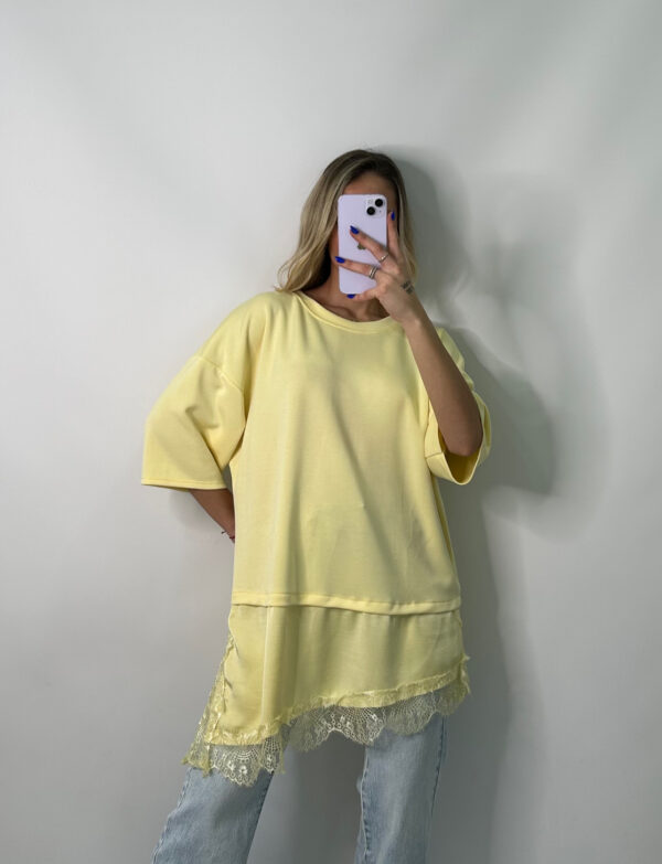 Camiseta encaje amarilla