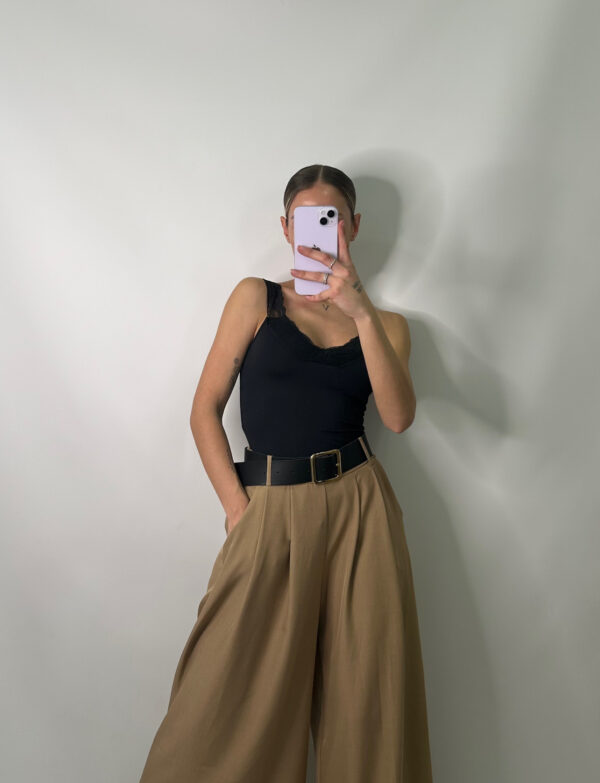 Pantalón palazzo camel