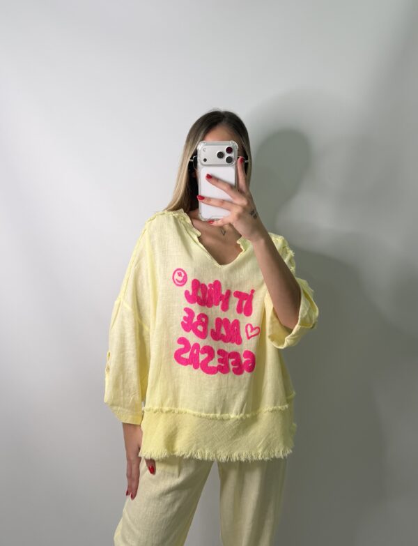 BLUSA LINO AMARILLA SUAVE