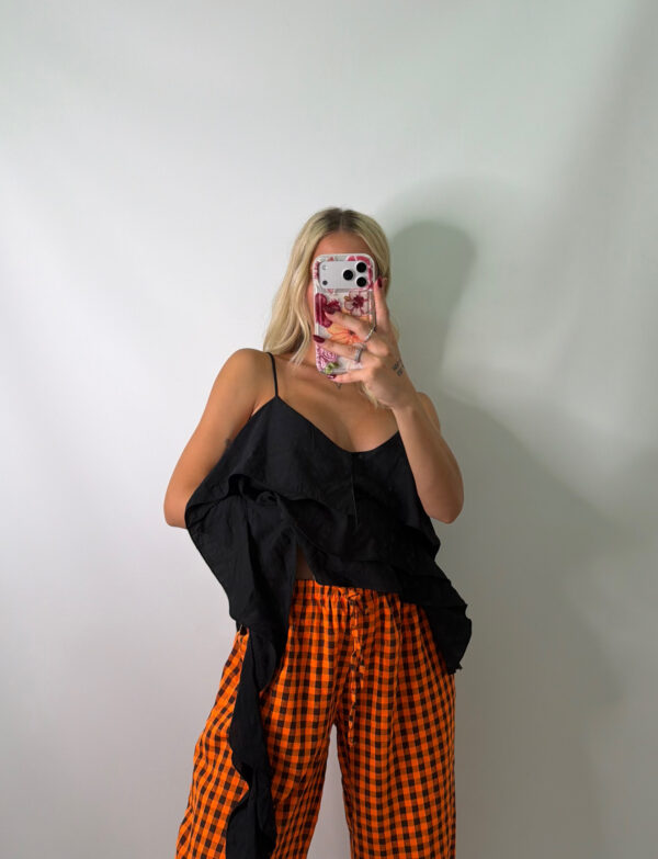 PANTALON VICHY NARANJA