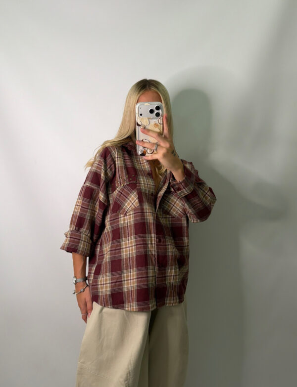 CAMISA CUADROS BURDEOS