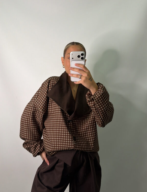 CHAQUETA CUADROS VINTAGE CHOCOLATE
