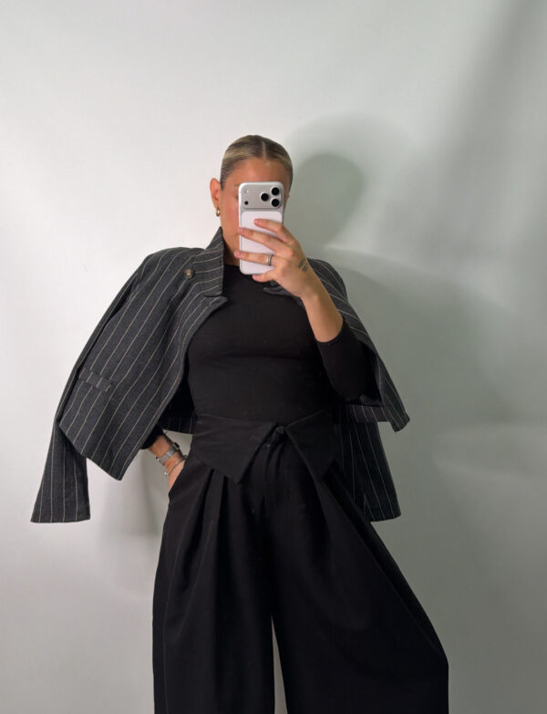 PANTALON DOBLE CINTURA NEGRO